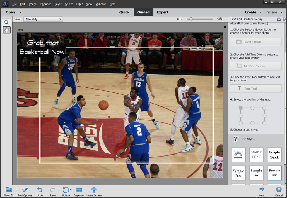 Text and Border Overlay - Photoshop Elements