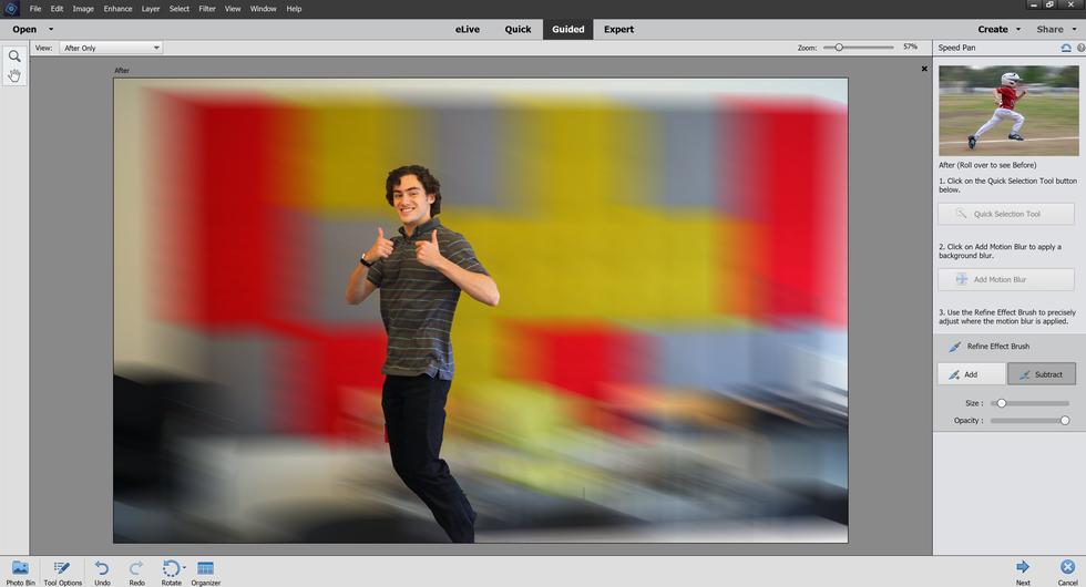 Adobe Photoshop Elements Speed Pan Effect