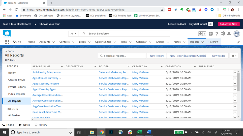 Salesforce Sales Cloud Reporting and Analytics