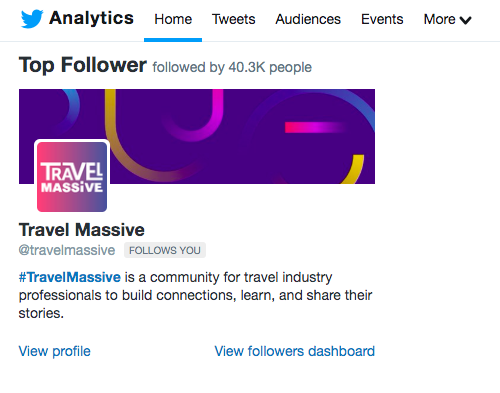 "Top Follower" view in Twitter analytics 