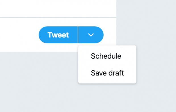 schedule option on "Tweet" button