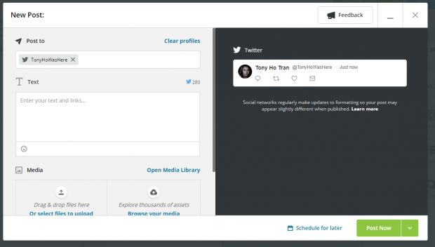 composing a Tweet in Hootsuite Compose