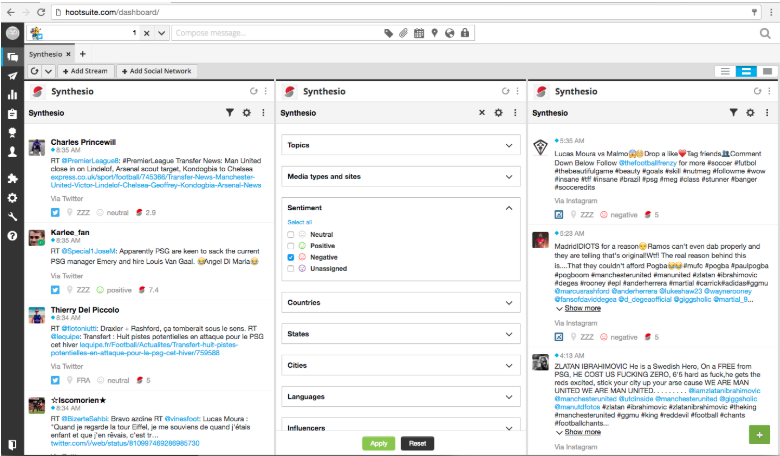 Synthesio social listening app