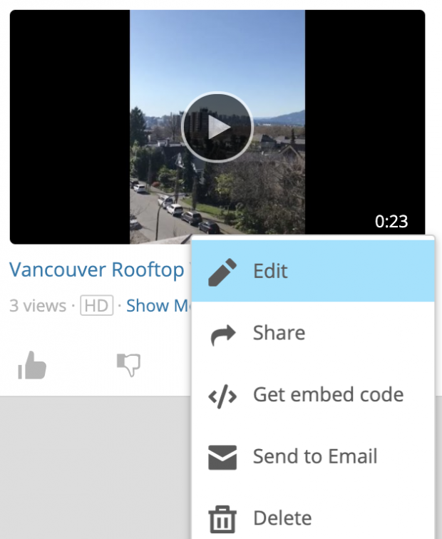 edit icon in drop down menu