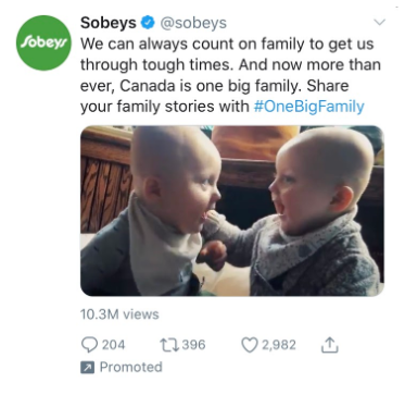 Sobey's promoted Twitter post