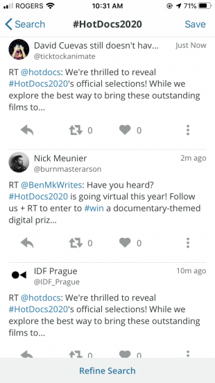 #HotDocs2020 tweets