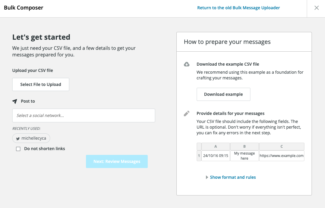 Hootsuite Bulk Composer