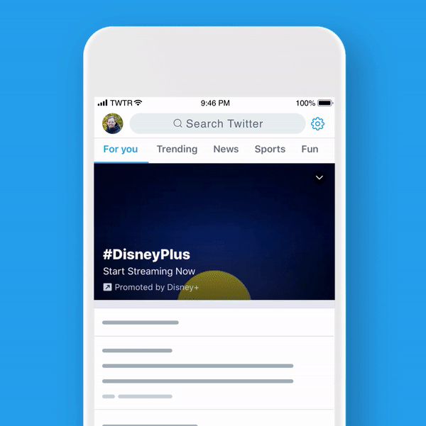 promoted trend on Twitter for #DisneyPlus