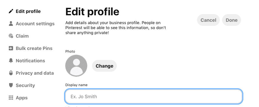 Pinterest verification claim your website step