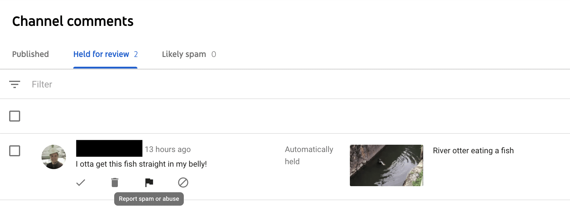 How to report comments
