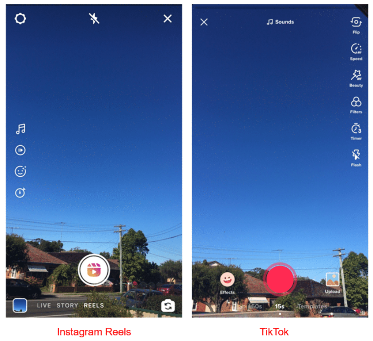 Instagram Reels and TikTok comparison