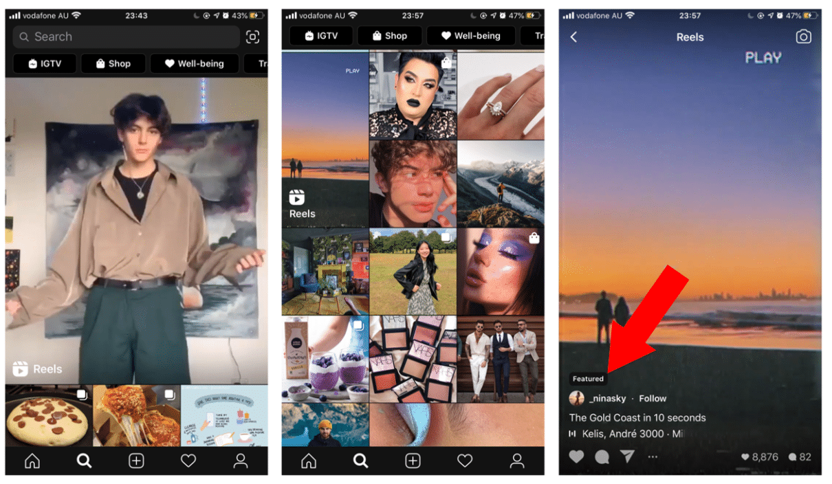 Explore page featured clips