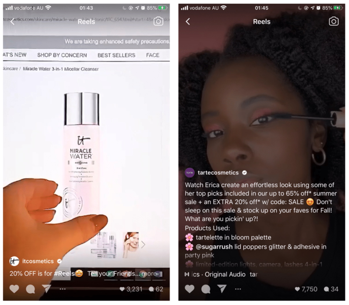 IT Cosmetics US and Tarte Cosmetics sales announcement