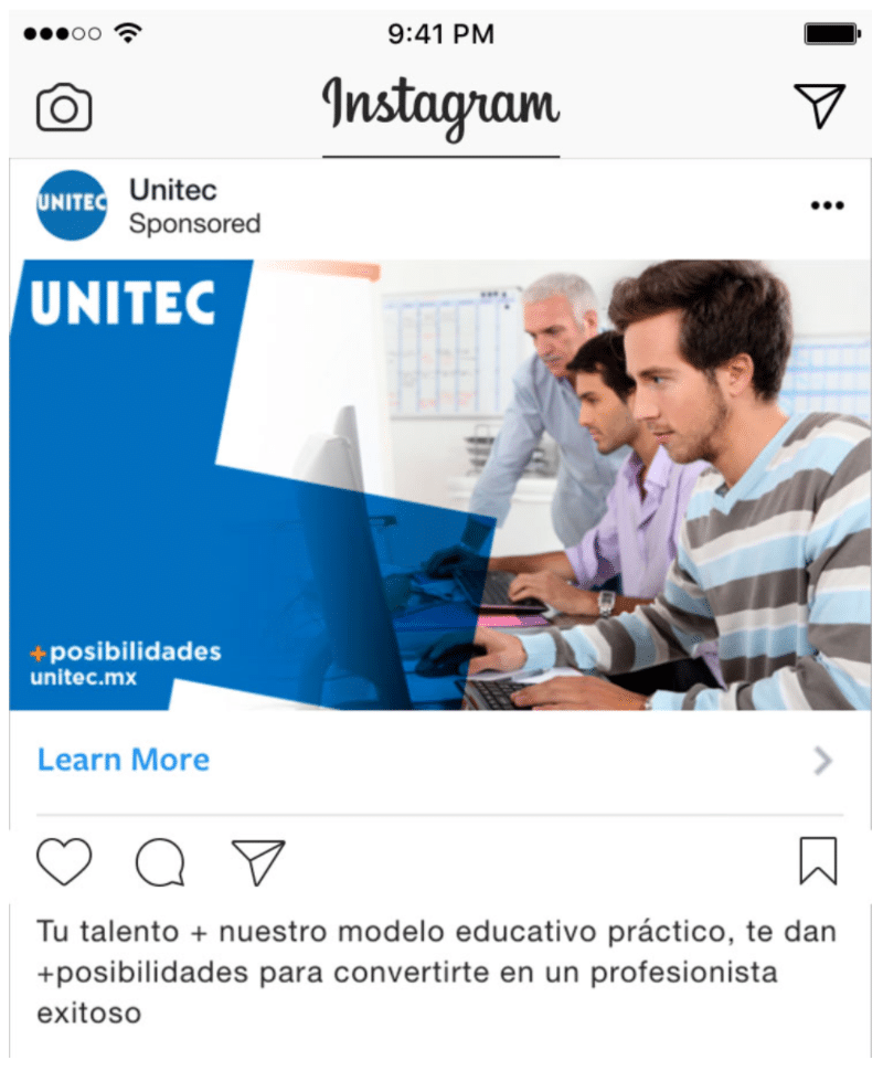 Technological University of Mexico social media advertising