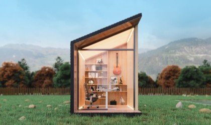 Autonomous Zen Work Pod Outside Office
