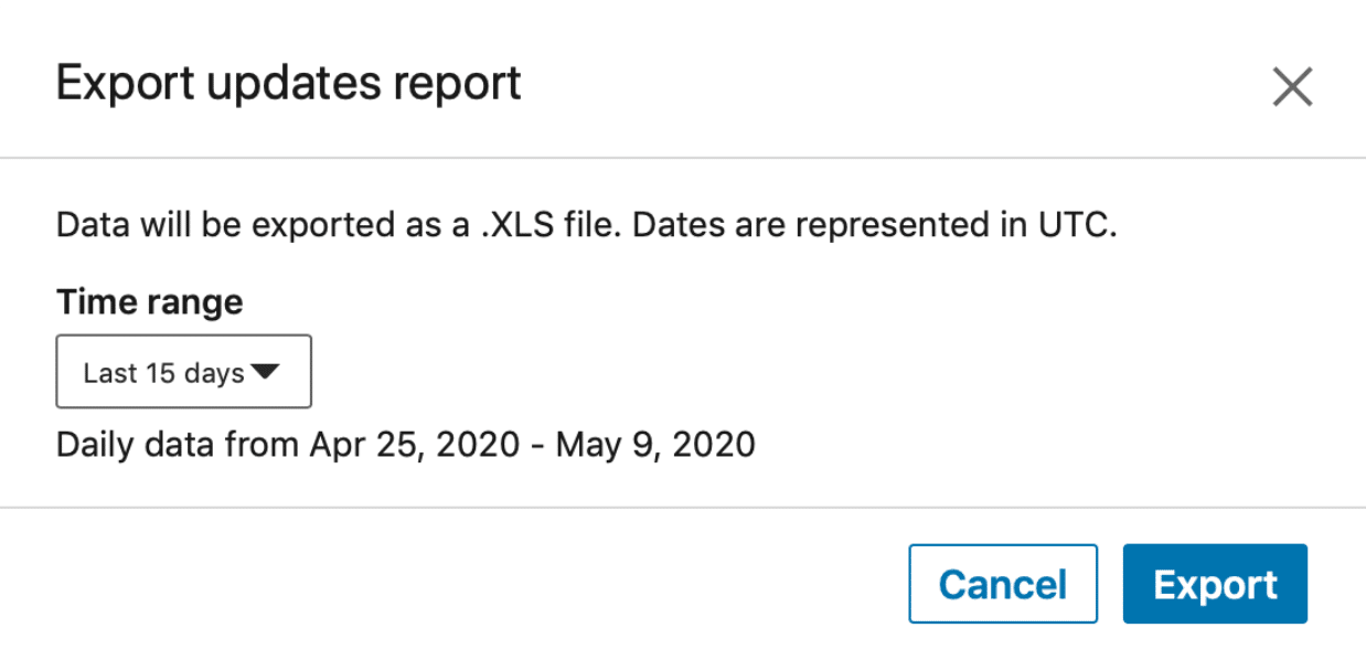 Export LinkedIn analytics
