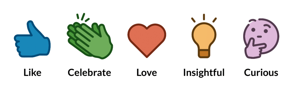 Reactions comments and shares