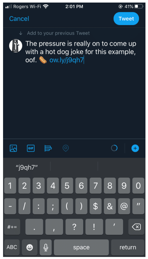URL shortener Twitter