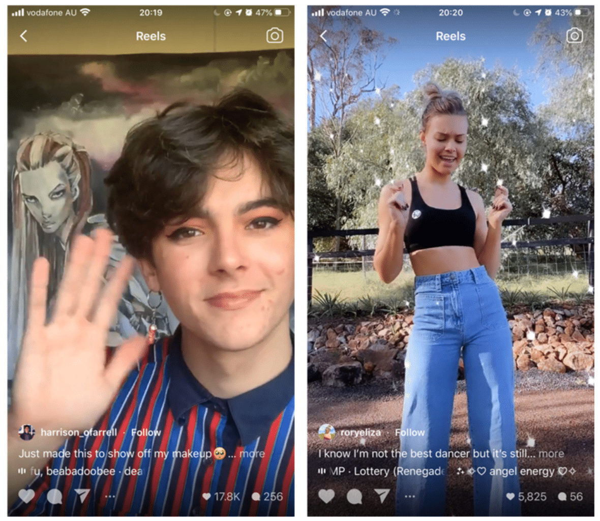 Instagram Reels home page