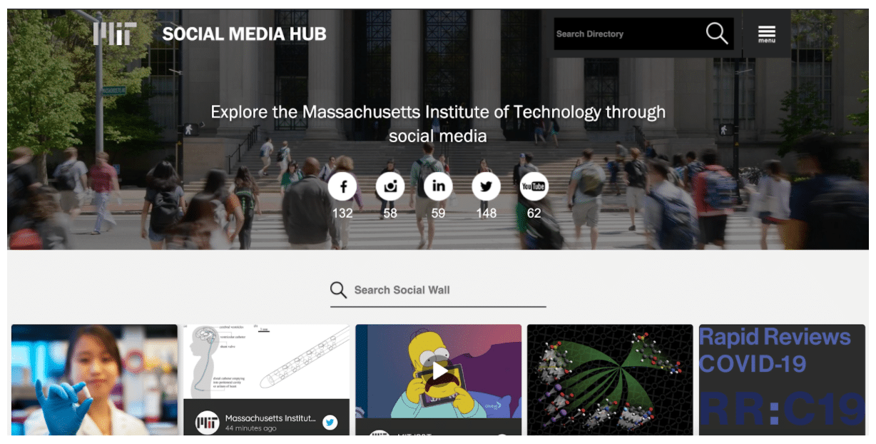 MIT Social Media Hub home page