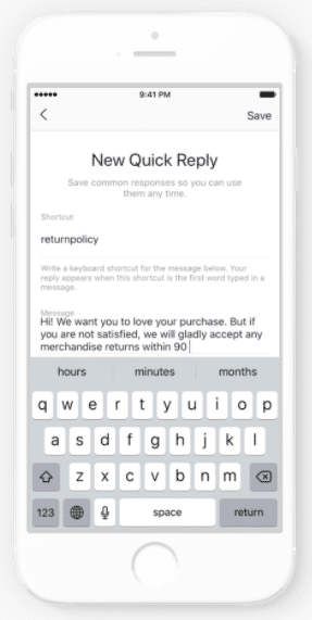 Instagram Quick Replies