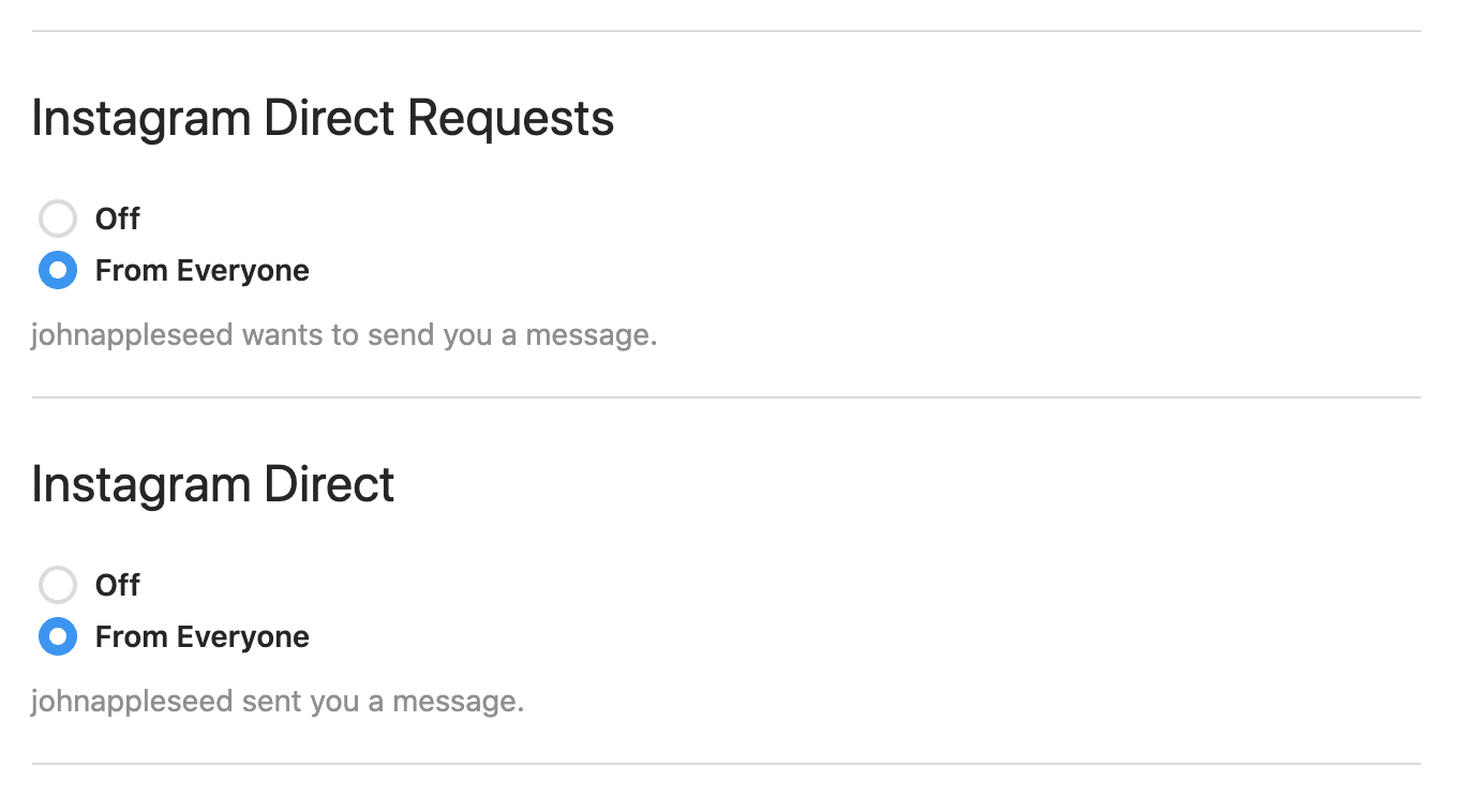 Set up notifications for Instagram DMs