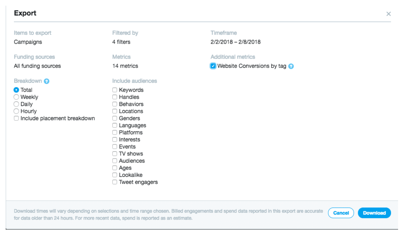 Twitter for Business Export