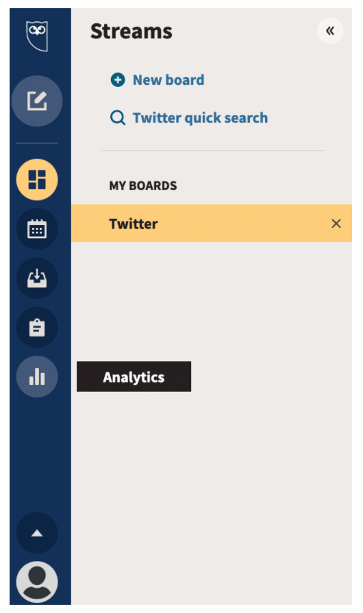 Menu bar Hootsuite Analytics