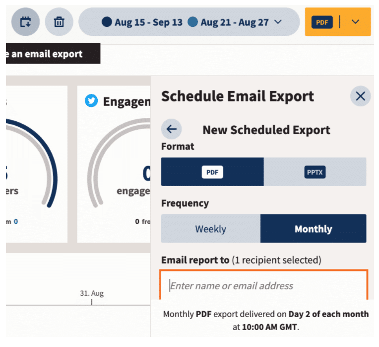 Schedule email report of Twitter metrics