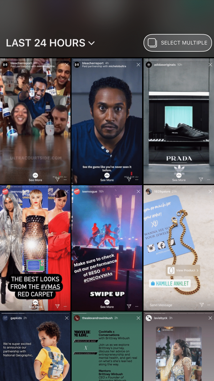 Take photo or video or choose from Instagram camera roll