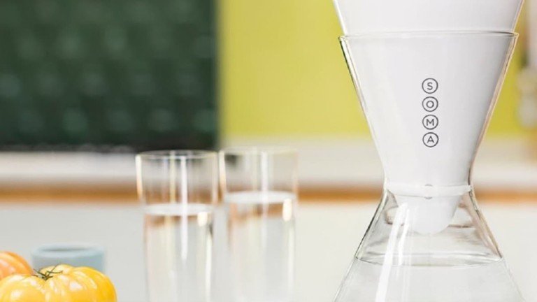 Soma Glass Carafe Hourglass Water Filter