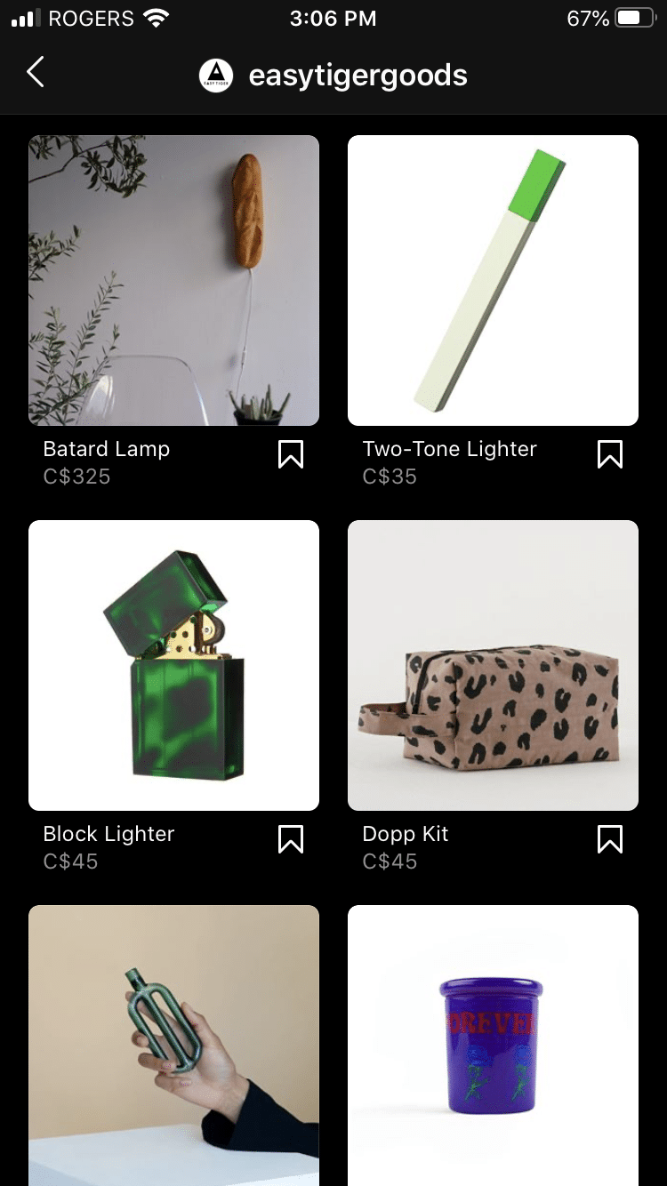 Easy Tiger Goods Instagram shop