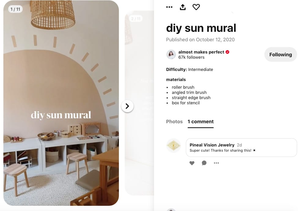 Embrace the social part of Pinterest by liking and commenting like Pineal Vision Jewelry 