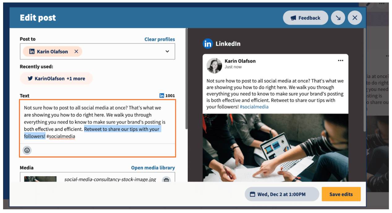 LinkedIn message tailored by removing CTA