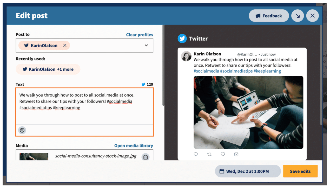 Customize posts for each platform