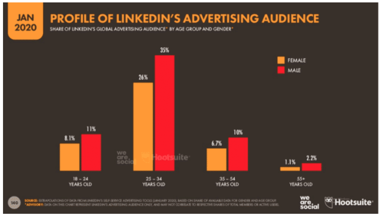 Profile of LinkedIn's advertising audience