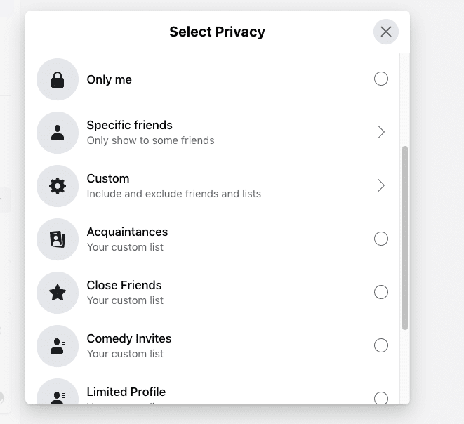 Test out broadcast by switching to "Only Me"