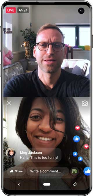 Team up with guests on Facebook Live