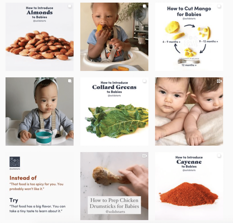 Solid Starts babies and how-to graphics