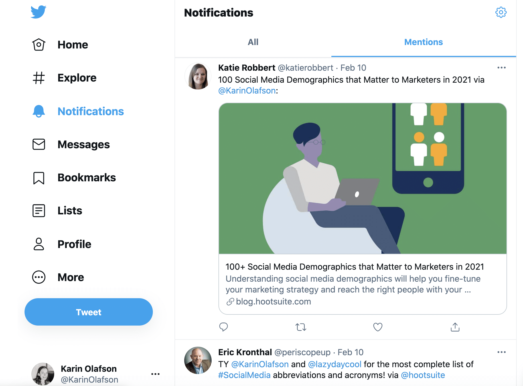 mentions tab in notifications