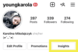 Accessing Instagram Insights from account page