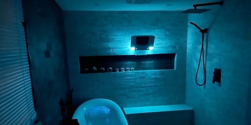 This intelligent shower mirror makes your shower even better Bluvy smart shower mirror