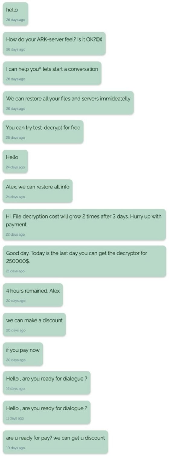 REvil message