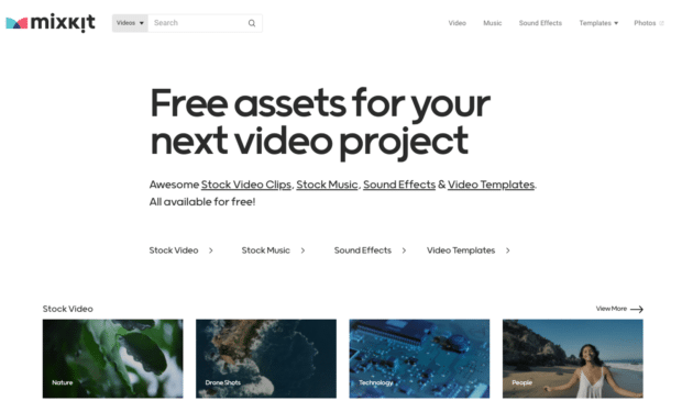 Mixkit free assets for your next video project