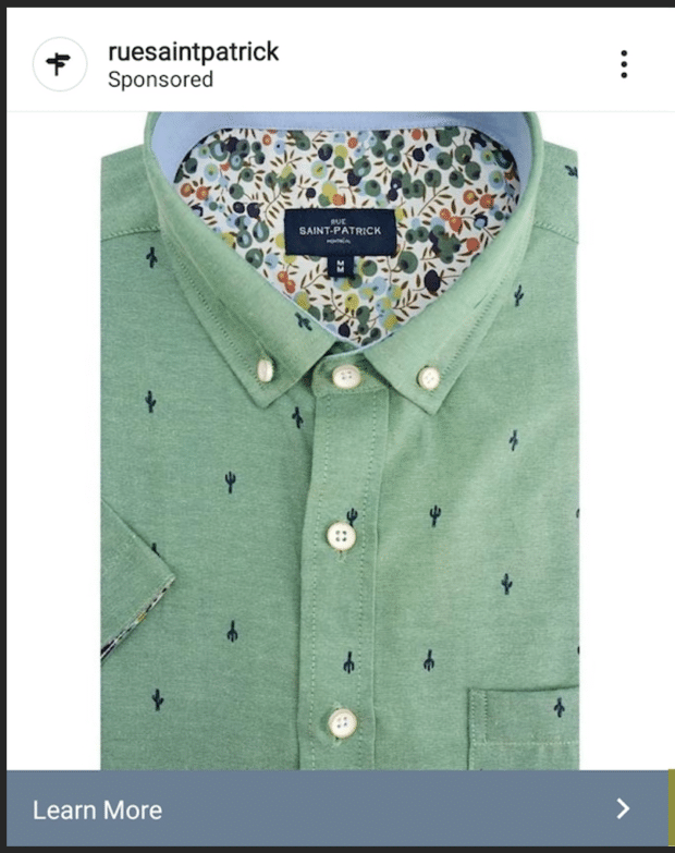 Rue Saint Patrick green shirt