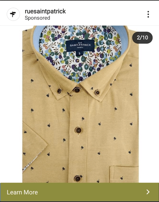 Rue Saint Patrick tan shirt