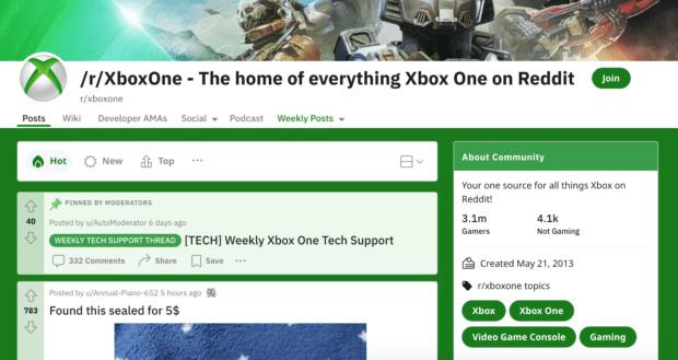 /r/XboxOne subreddit