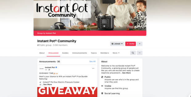 Instant Pot Facebook Group