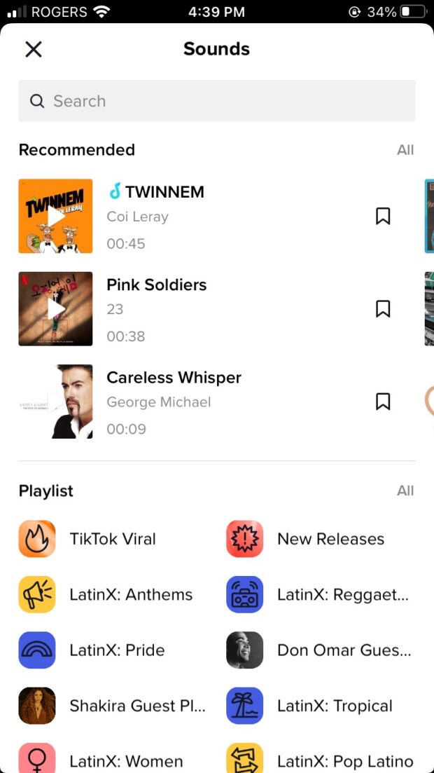 recommended sounds and playlists