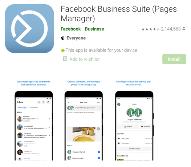 Facebook Business Suite Pages Manager